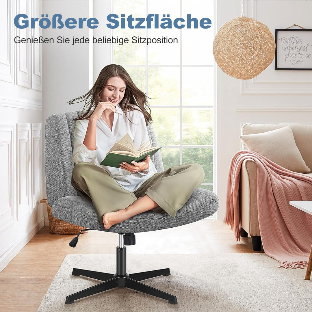 DUMOS Bürostuhl Ohne Armlehne, Teddysamt und Bequemes Netzgewebe Criss Cross Chair, mit Verbreiterte