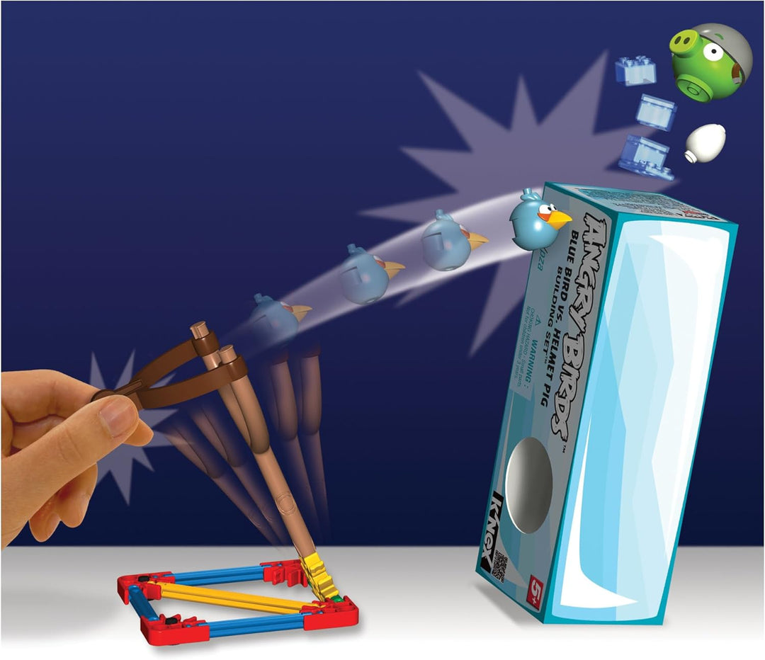 Angry Birds K'Nex Blauer Vogel vs Helmet Schwein [UK Import]
