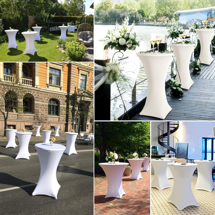 Showgeous 4 Packungen Stretch Stehtisch Husse für Bistrotisch Ø 80-85 cm Stehtischhussen, Verstärkun