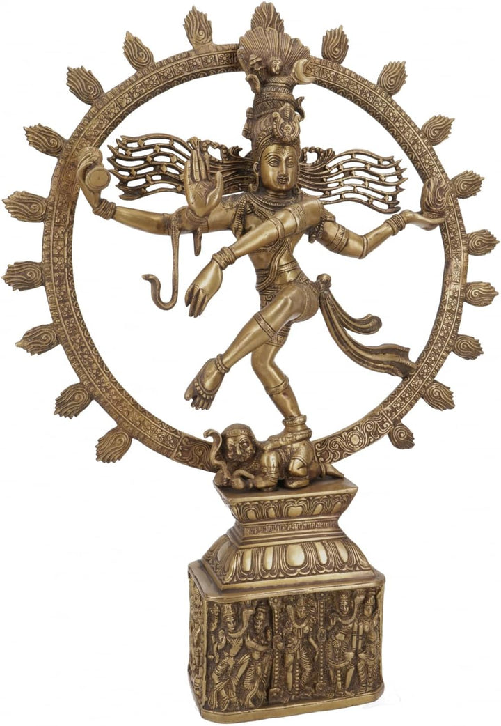 GURU SHOP Tanzender Shiva Nataraja Statue Shiva im Feuerkranz 60 cm - Motiv 10, Motiv 10
