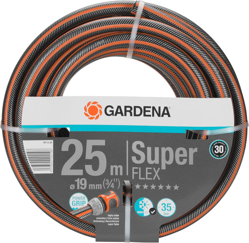 Gardena Premium SuperFLEX Schlauch 19 mm (3/4 Zoll), 25 m: Gartenschlauch mit Power-Grip-Profil, 35