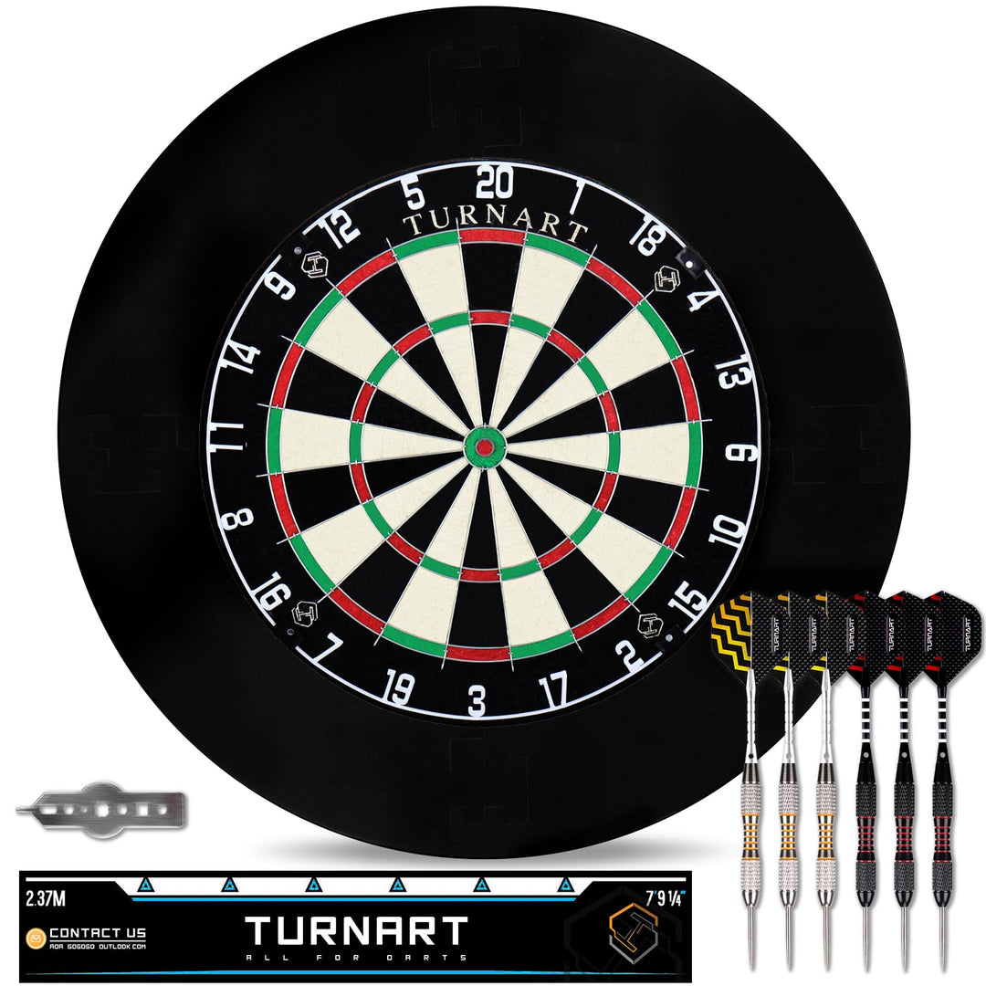 Dartscheibe Kork, 45CM Dart Scheibe, Dartscheibe Steeldart 6 Dartpfeile Metallspitze,Professionelle
