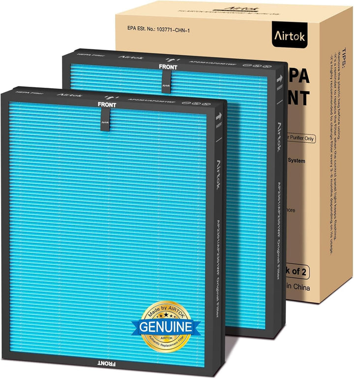 2 Pack Ersatzfilter für AIRTOK AP2301 Luftreiniger, Hocheffizienter Aktivkohlefilter Filtersystem, H