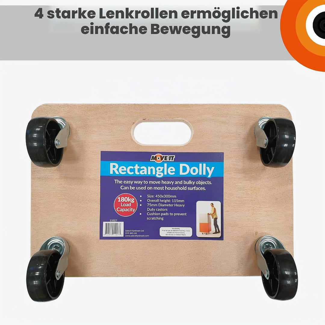 Move-It Plattformwagen mit Griffpolstern, robuster rutschfester Transportrollwagen zum Bewegen von M