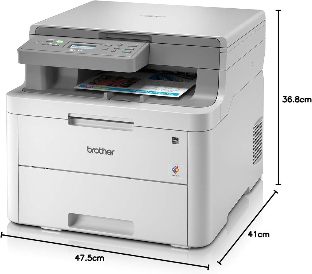 Brother DCP-L3510CDW Kompaktes 3-in-1 Farb-Multifunktionsgerät, weiss WLAN, WLAN