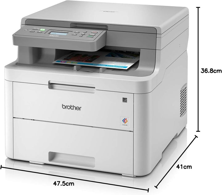Brother DCP-L3510CDW Kompaktes 3-in-1 Farb-Multifunktionsgerät, weiss WLAN, WLAN