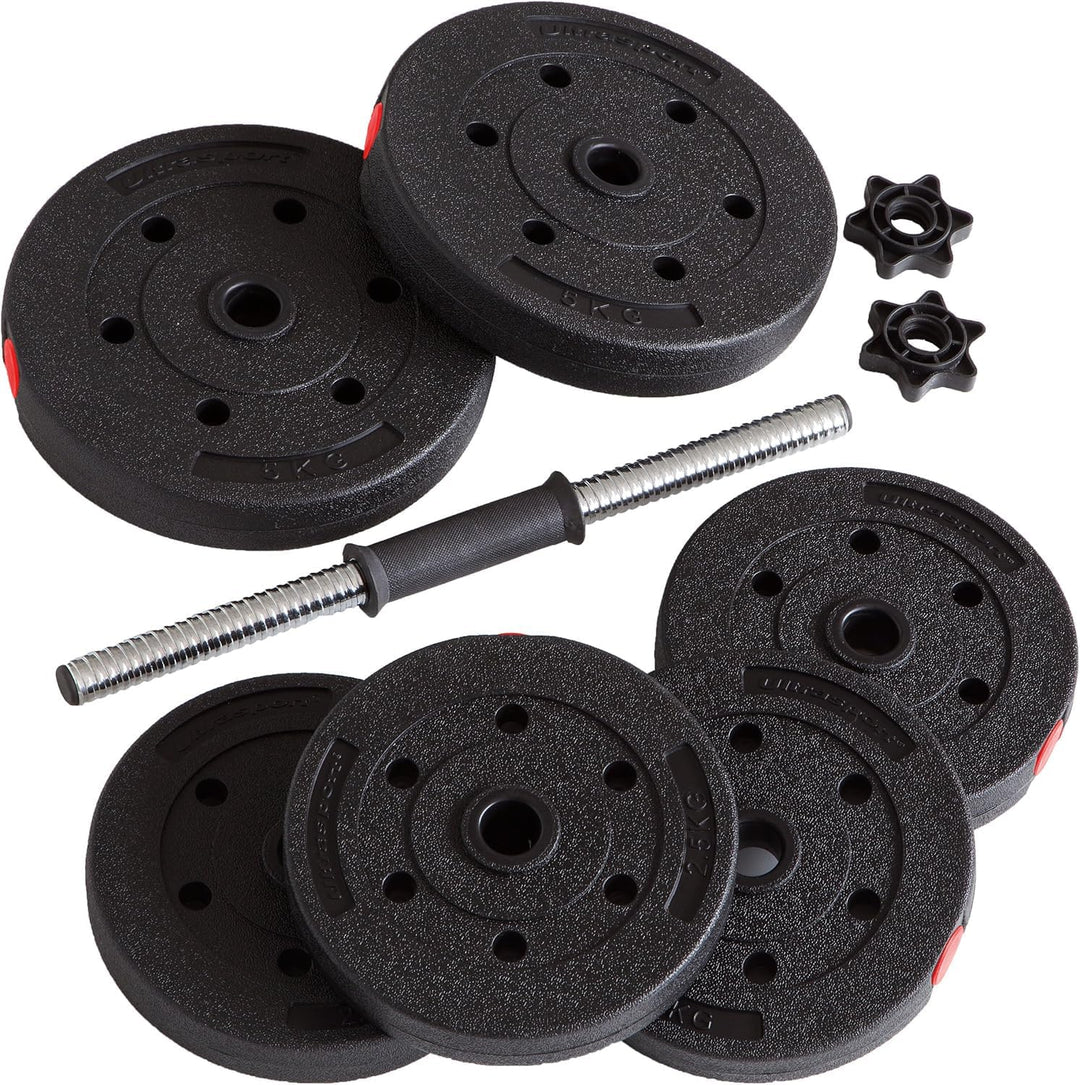 Ultrasport Hantelscheiben, Set, 4 Hantelgewichte im Set, 15Kg oder 25Kg, für Kurzhanteln und Langhan
