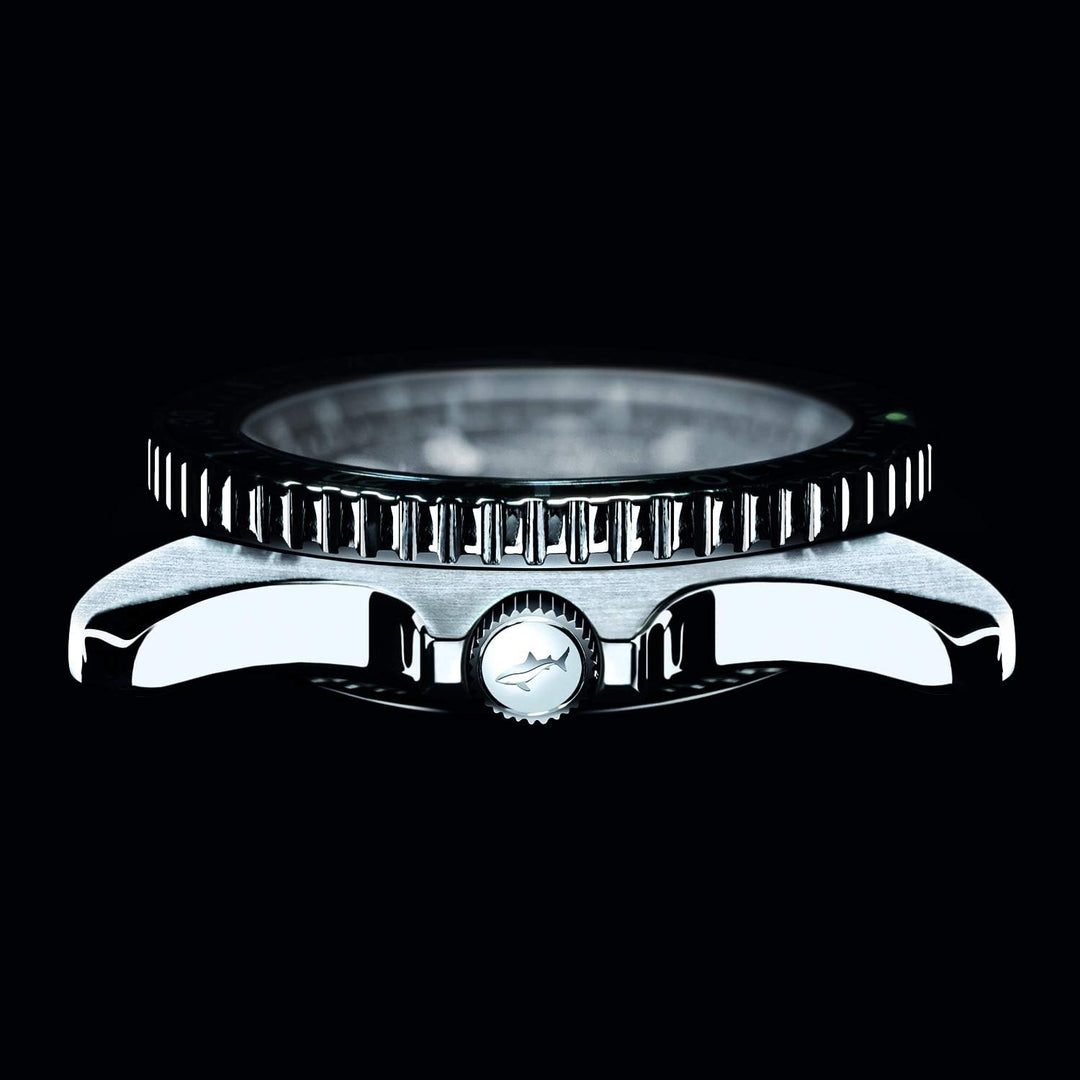 CHRIS BENZ ONE Man 200M Taucheruhr mit Kautschukband, Tintenfischschwarz