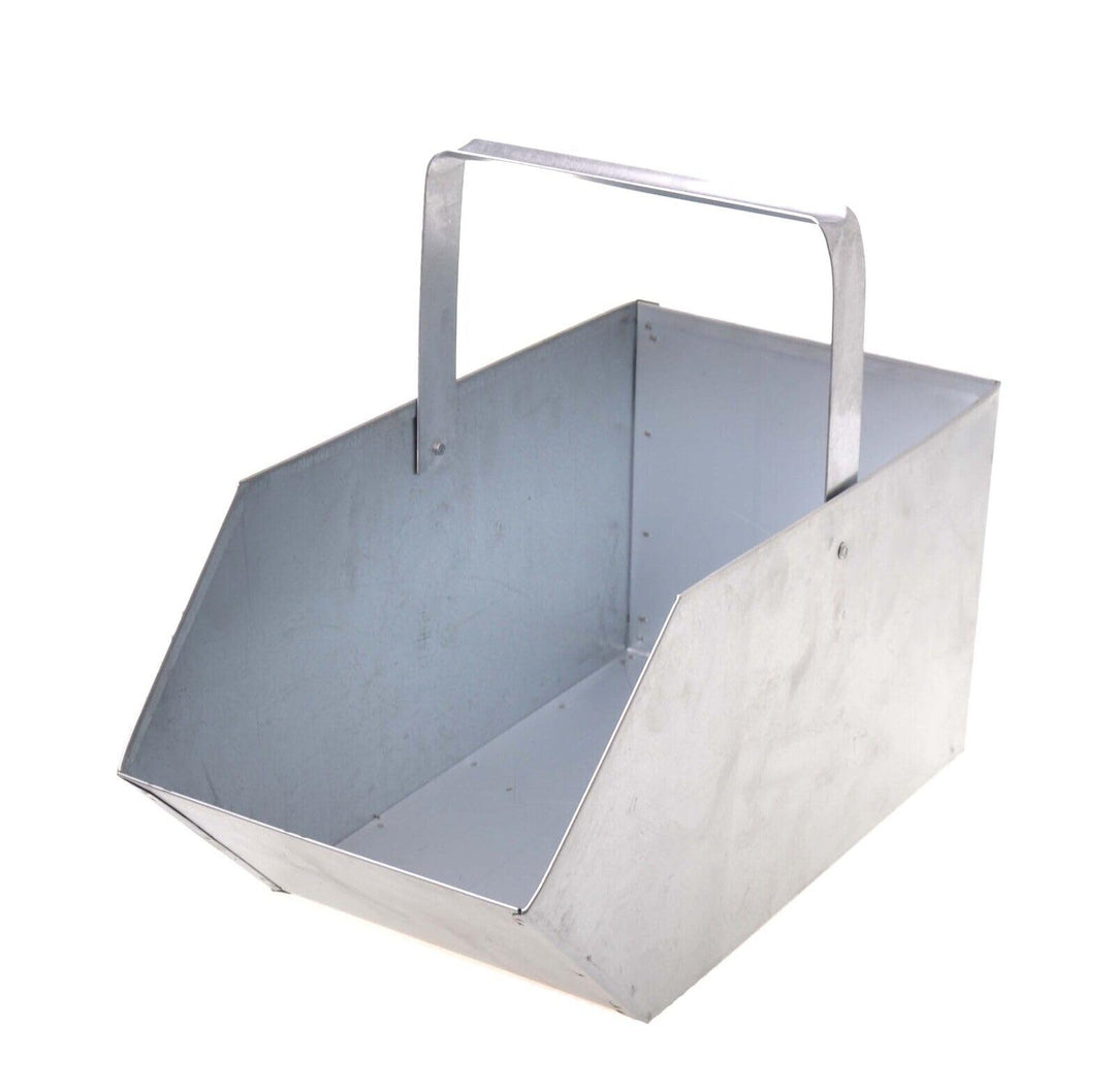 Kohlenkasten Kohlenschütte Aschekasten Aschebehälter Metallkohlenkasten Kohlewanne (Silber (Verzinkt