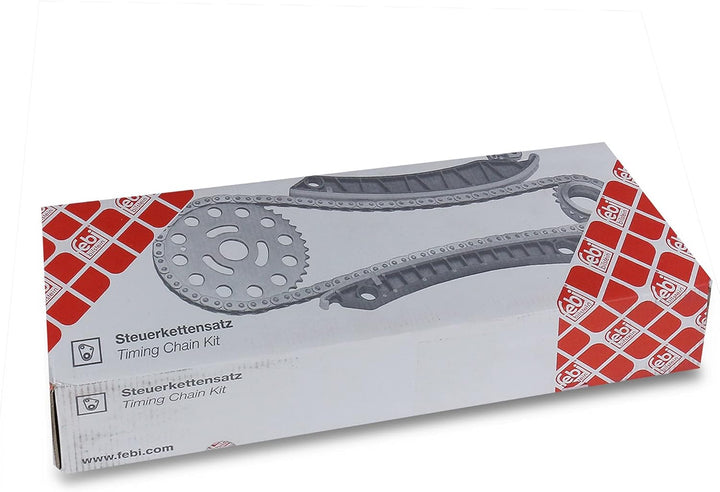 febi bilstein 104259 Steuerkettensatz für Nockenwelle, mit Gleitschienen und Kettenspanner , 1 Stück