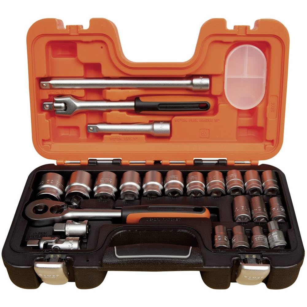 Bahco S240 Neuer Belzer Steckschlüsselsatz, Grösse 1.3cm, 24 Stück Vierkant-24-teilig, Vierkant-24-t