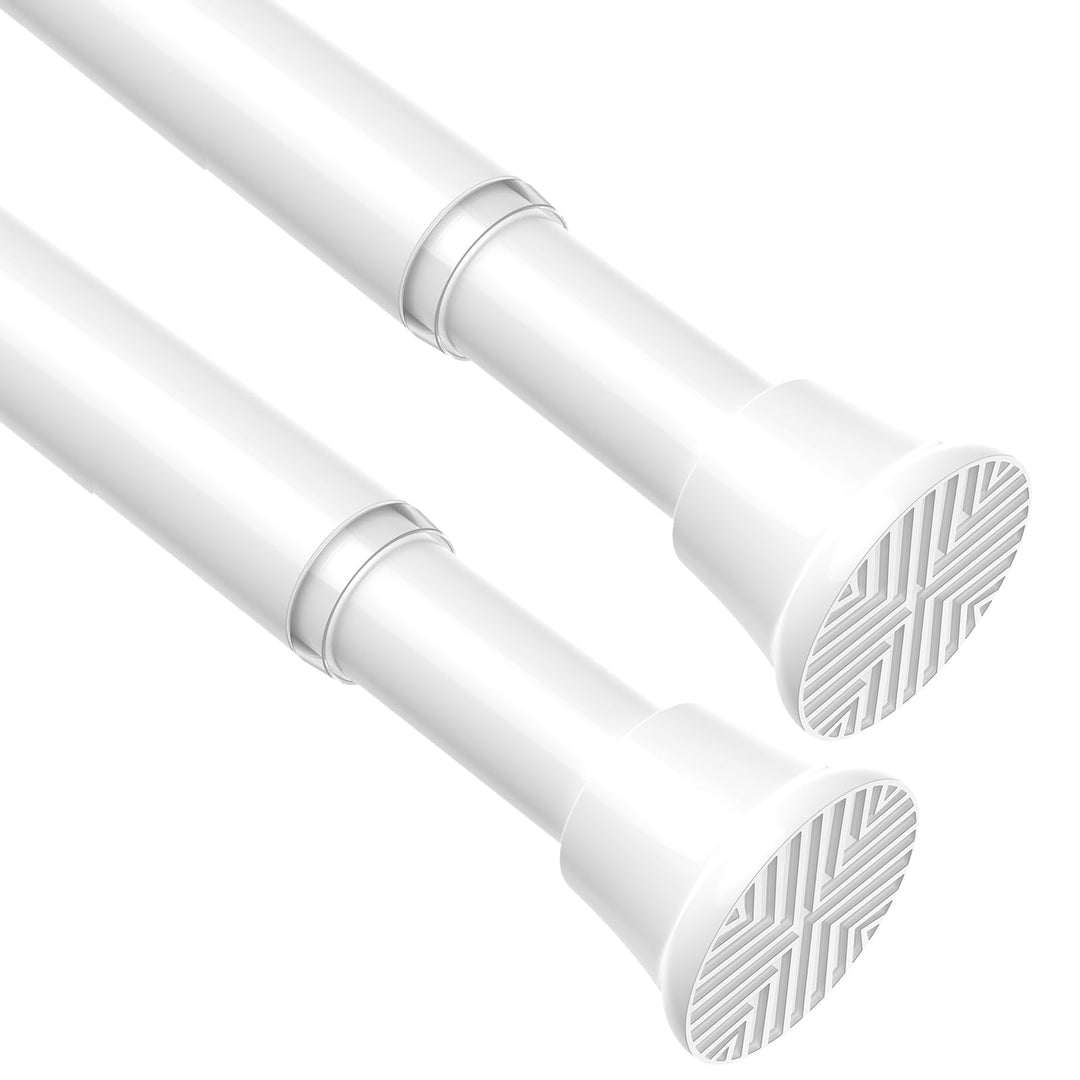 AIZESI Gardinenstange ohne Bohren 60 bis 120 cm, 2 Stück Teleskopstange, Weiss verstellbare Vorhangs