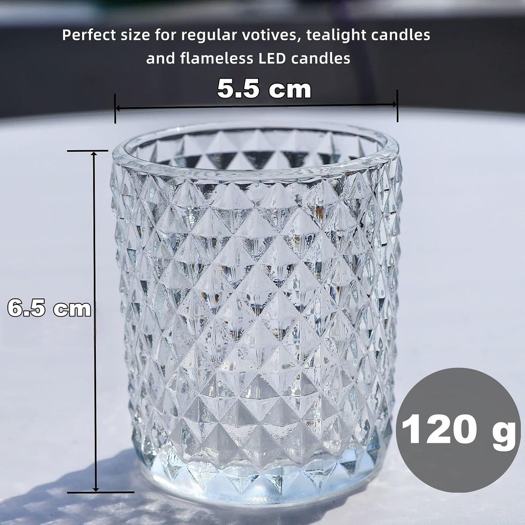 Vohocandle Klare Teelichthalter Glas mit 12, Teelichtgläser Vintage als Raumdekoration, Transparente