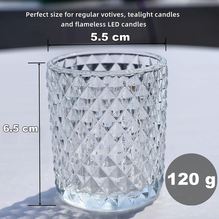 Vohocandle Klare Teelichthalter Glas mit 12, Teelichtgläser Vintage als Raumdekoration, Transparente