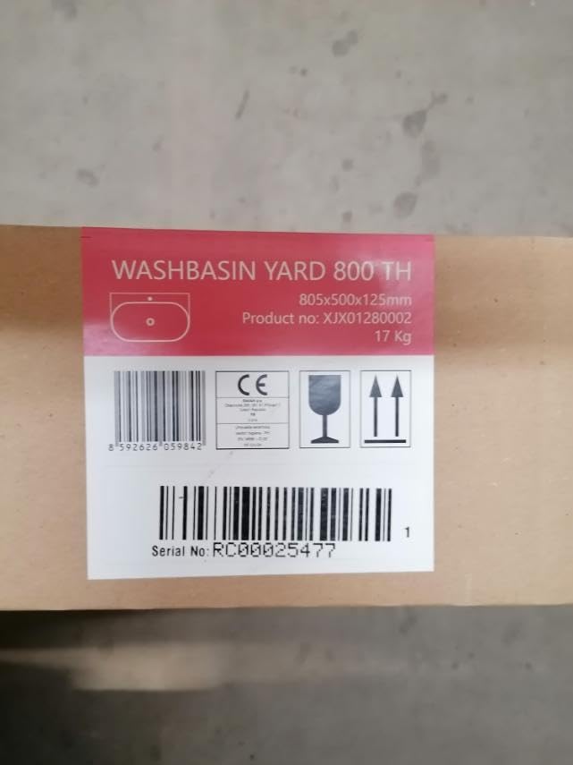 Waschbecken-Set mit Original-Einbauregal und Weiss Zubehör, Waschbecken zur Wandmontage mit Hahnloch