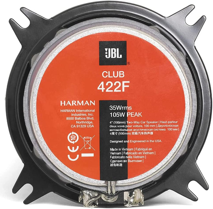 2 Lautsprecher Club 422F Koaxial 2-Wege 10 cm 100 mm 4" Durchmesser 35 Watt RMS und 105 Watt max. Im