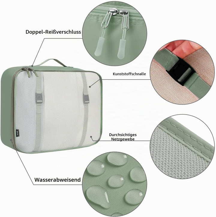 BAGAIL 10er-Set Packwürfel in verschiedenen Grössen Packorganizer für Reisezubehör Handgepäckkoffer