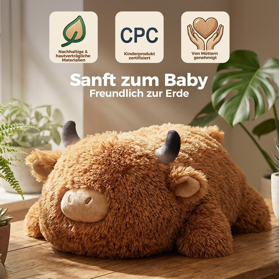 Mewaii Weighted Plüsch Gewichtstiere Hochlandrind Kuscheltier 58cm,1.8kg (4.0 lbs) Kawaii Plüschtier