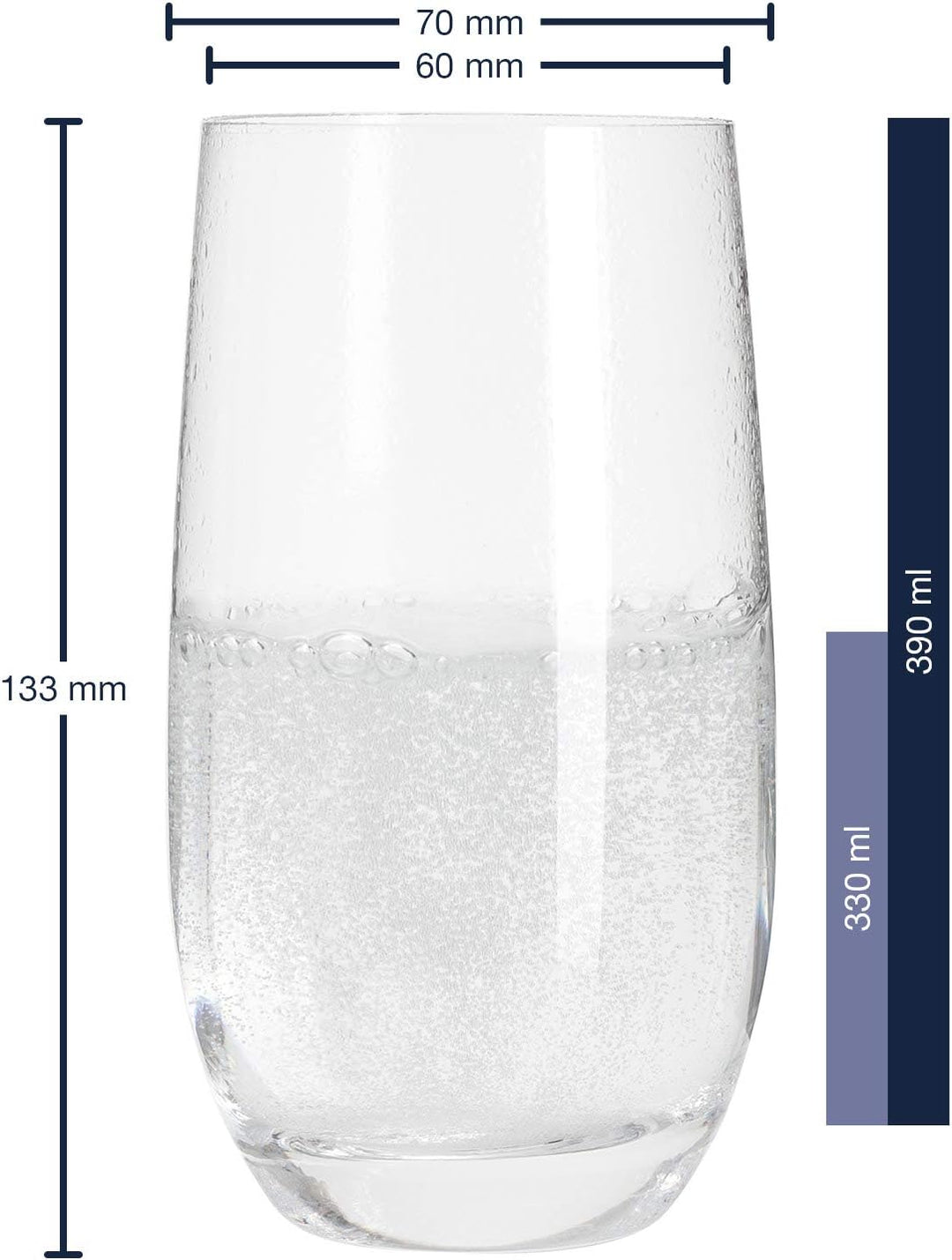 Leonardo Tivoli Trink-Gläser 6er Set, spülmaschinenfeste Wasser-Gläser, Trink-Becher aus Glas im mod