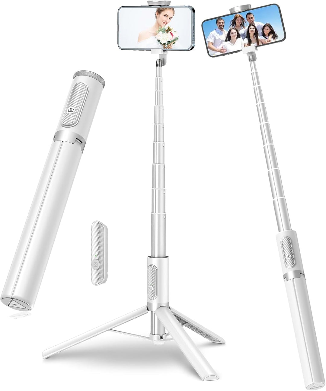 TONEOF 170CM Selfie Stick Stativ, Ausziehbar All-in-1 Handy Stativ aus Aluminium mit Kabelloser Fern