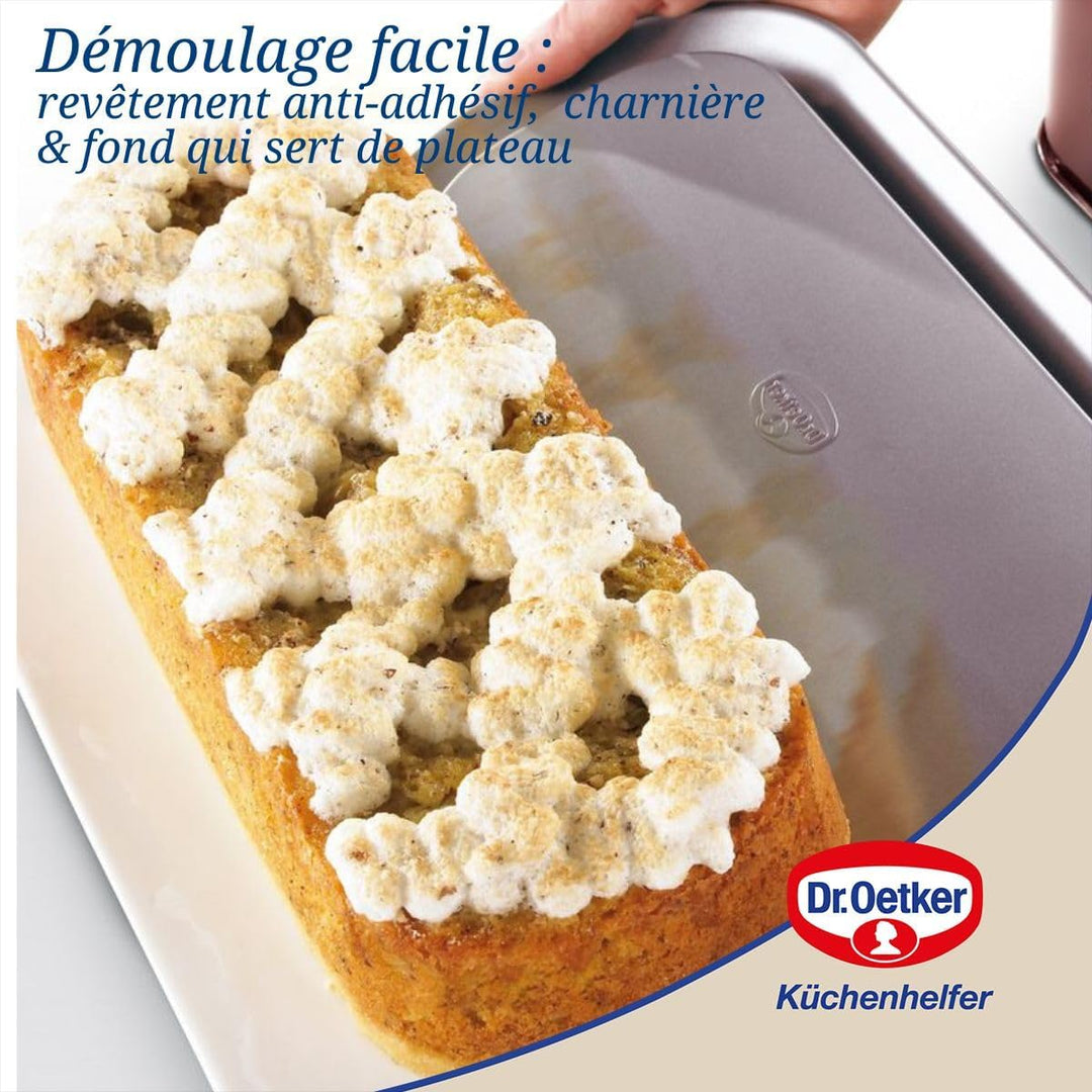 Dr. Oetker 2479 Oetker Königskuchen Springform 30 x 12 cm, mit Auslaufsschutz, Kastenform, für safti