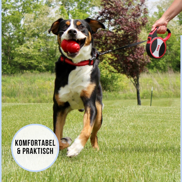 Alcott Kong Explore einziehbare Hundeleine, Grösse L, Rot, 61 cm lang, KNG EXP LG RD Rot/Ausflug, ei