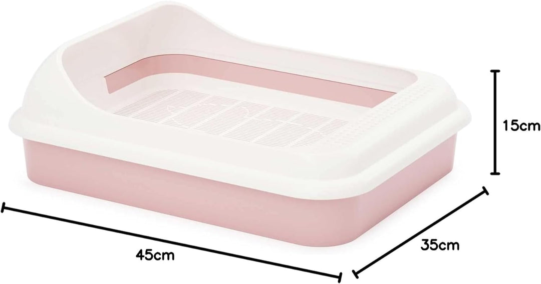Katzentoilette Schalentoilette Katzenklo Katze Kätzchen Hochrand Reinigungssieb Rosa Lila Gross Rosa
