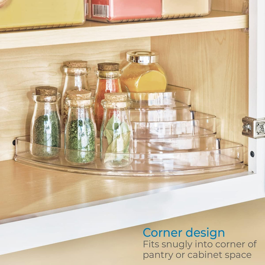 iDesign Gewürzregal mit 3 Ebenen, abgestuftes Küchenregal passend für die Ecke, Schrank Organizer au