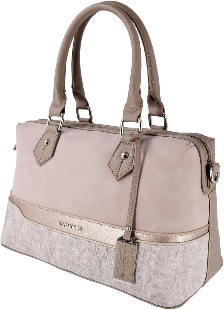 David Jones - Damen Bowling Handtasche - Frau Henkeltasche Gestreift PU Leder - Elegante Tasche Mitt
