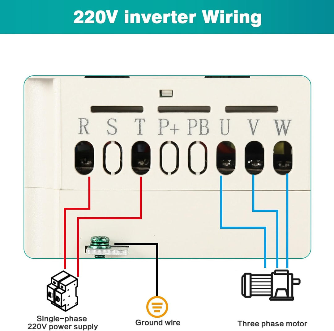 Jadeshay Frequenzumrichter, 220V 2.2 kW VFD Frequenzumrichter 1 Phasiger Eingang 3 Phasiger Ausgang