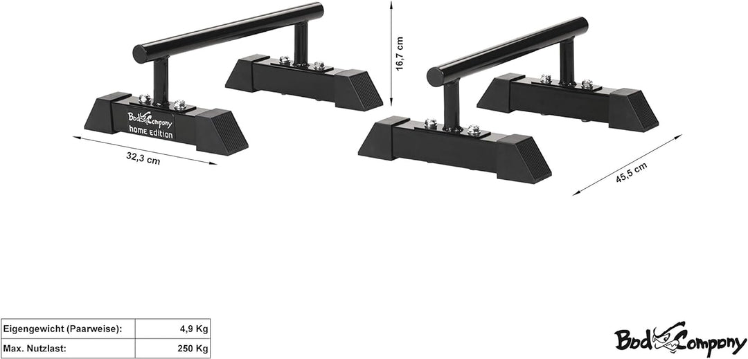 Bad Company Liegestützgriffe I Push Up Stand Bars für Liegestütze I Mixed Martial Arts (MMA) Paralle