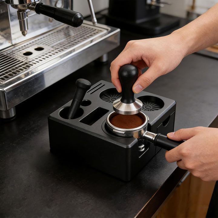 Tamperstation 51-54mm/58mm für Siebträger, Espresso Tamping Station aus ABS, Tamper Station Barista