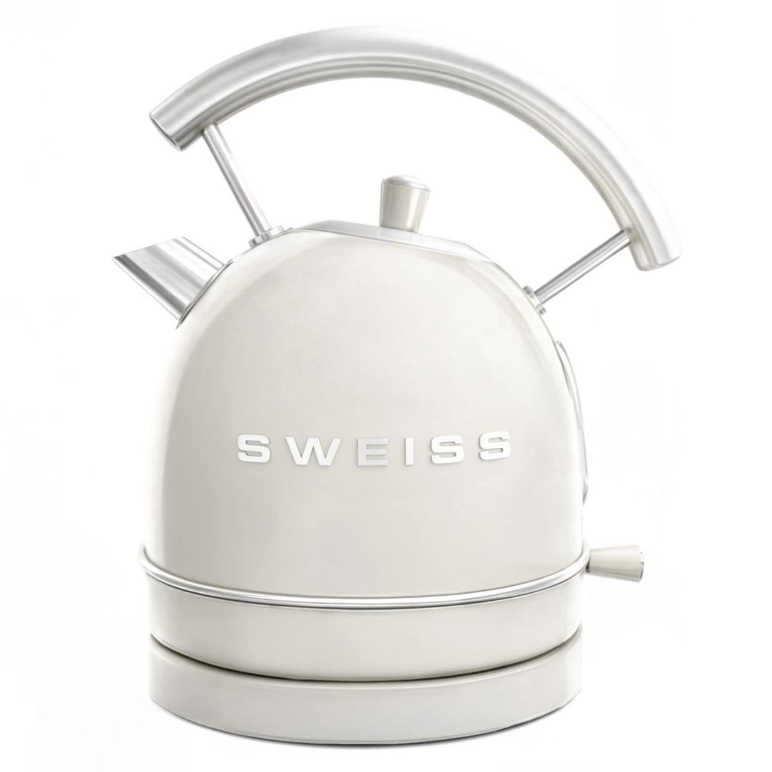 SWEISS Vintage Wasserkocher KTL8 1,8L, Praktische kompakte Edelstahl 2200W, Schnelles Kochen, Sichtb