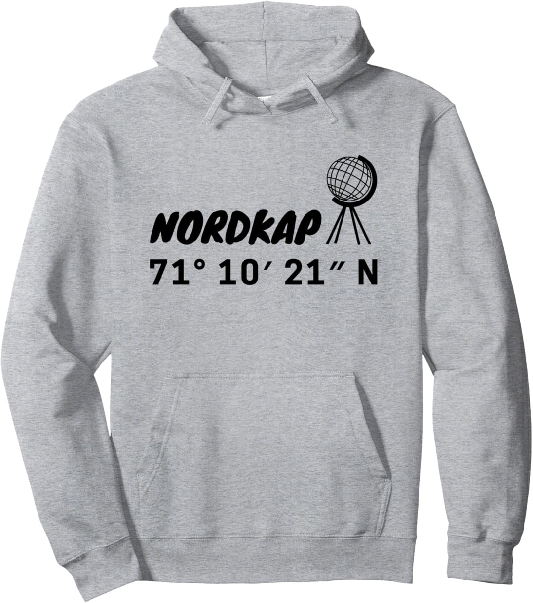 Nordkap Globus Koordinaten Pullover Hoodie