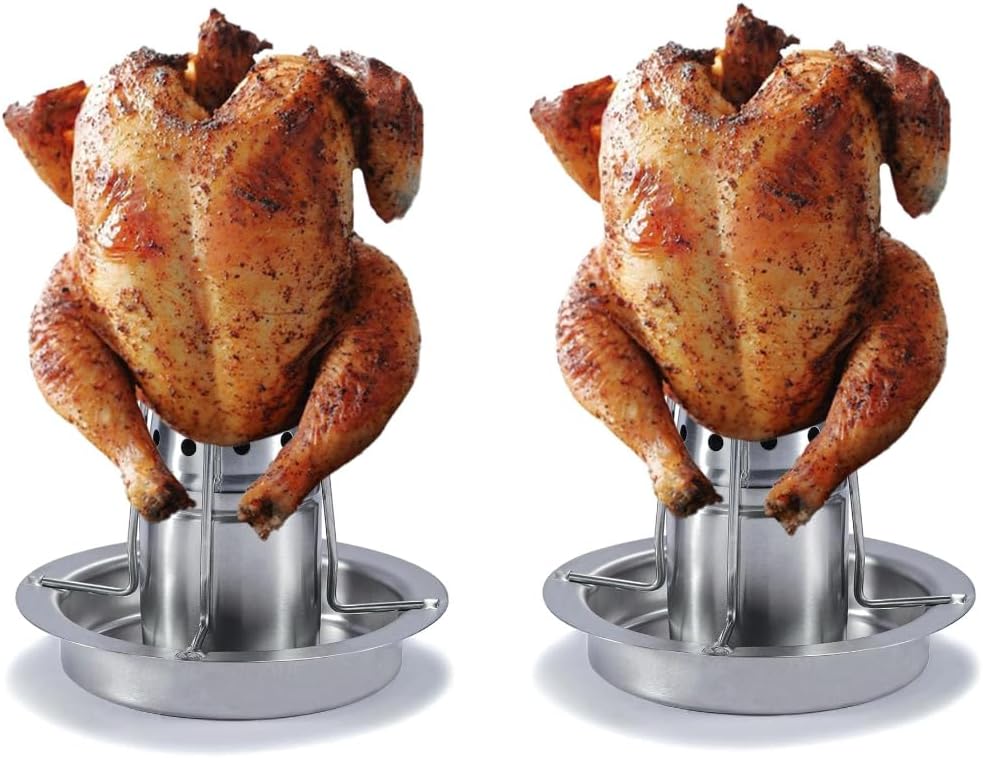 AMOZO Hähnchenbräter - Das Neue 304 Edelstahl Hähnchenhalter - Bierdose Hähnchengriller - Geflügelbr