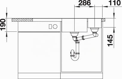 BLANCO AXIA III 6 S | SILGRANIT felsgrau | Einbauart: Einbau von Oben | Hauptbecken links | mit Glas