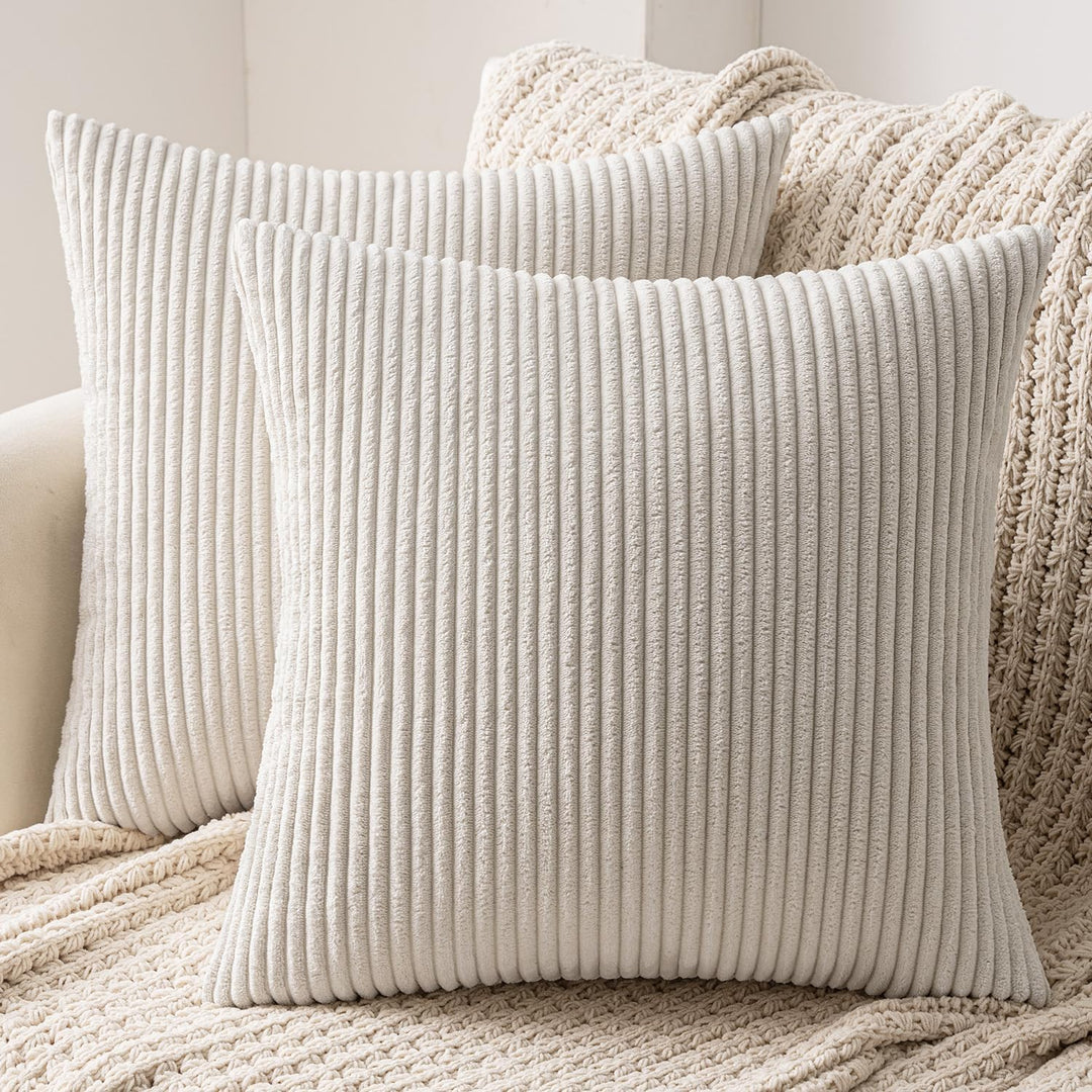 MIULEE 2er Set Kissenbezüge Kord Kissenhülle Dekorative Kissenbezug Sofakissen Couchkissen Dekokisse