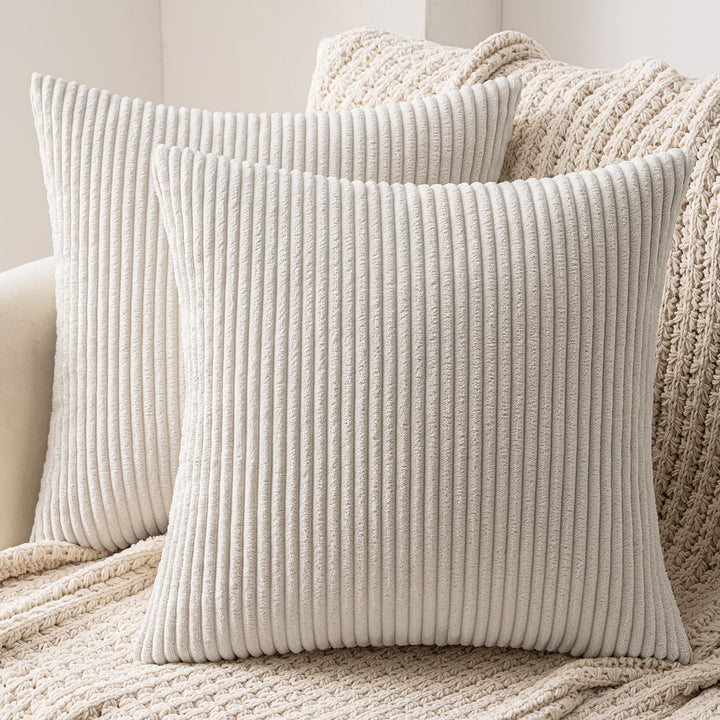 MIULEE 2er Set Kissenbezüge Kord Kissenhülle Dekorative Kissenbezug Sofakissen Couchkissen Dekokisse