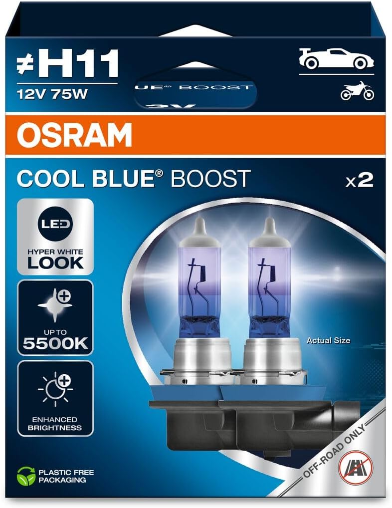 COOL BLUE® BOOST, H11, Halogen-Scheinwerferlampen, Hängebox, offroad, H11