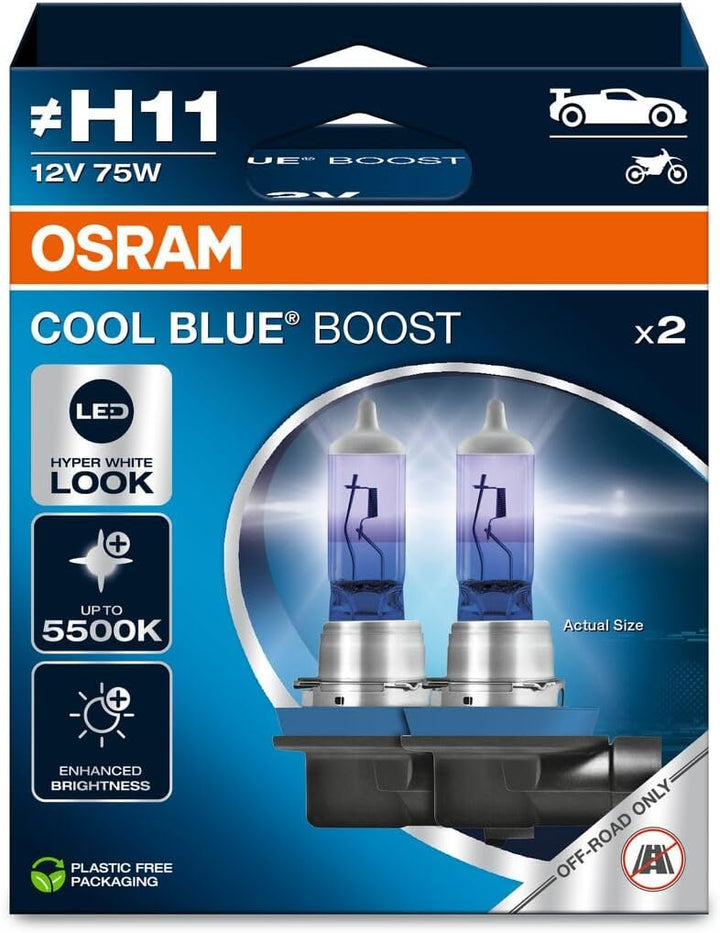 COOL BLUE® BOOST, H11, Halogen-Scheinwerferlampen, Hängebox, offroad, H11