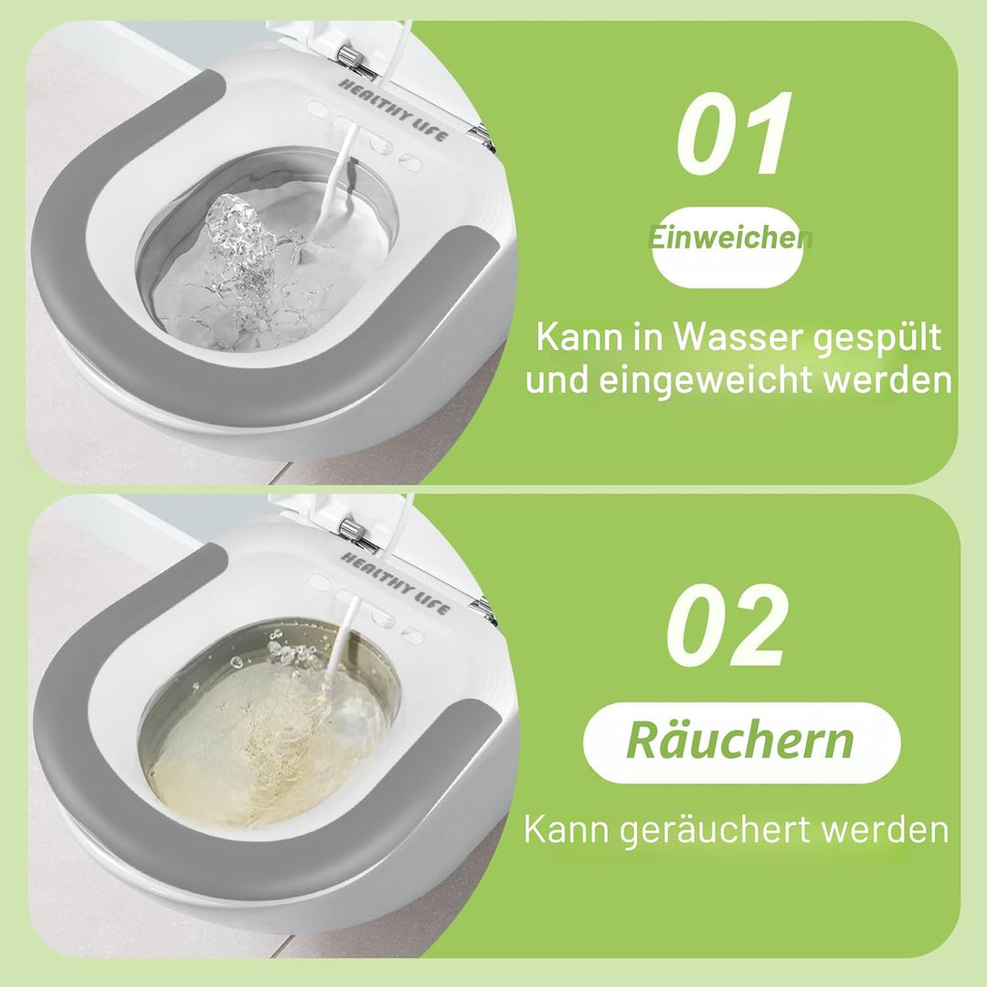 TNOMSNO Sitzbad für Toilette, Bidet Einsatz für Toilette mit Spülung, Faltbares Sitzbadewanne Erwach