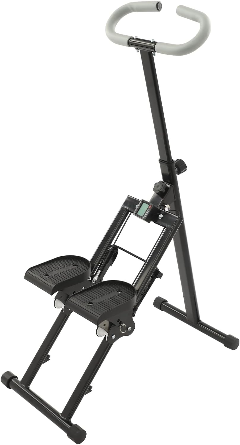 Schwarz Stair Stepper, Faltbarer Vertikaler Treppensteiger für Ganzkörpertraining Stair Stepper, für