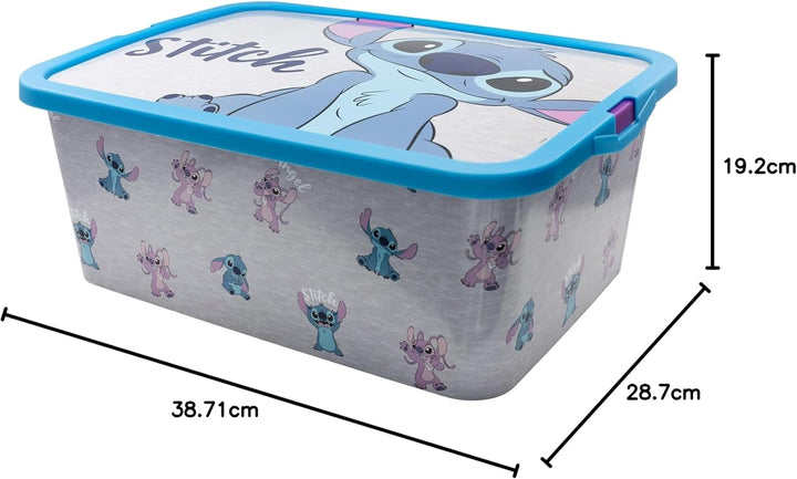 Stitch and Angel Aufbewahrungsbox mit Klickverschluss 13 Liter, Farbig