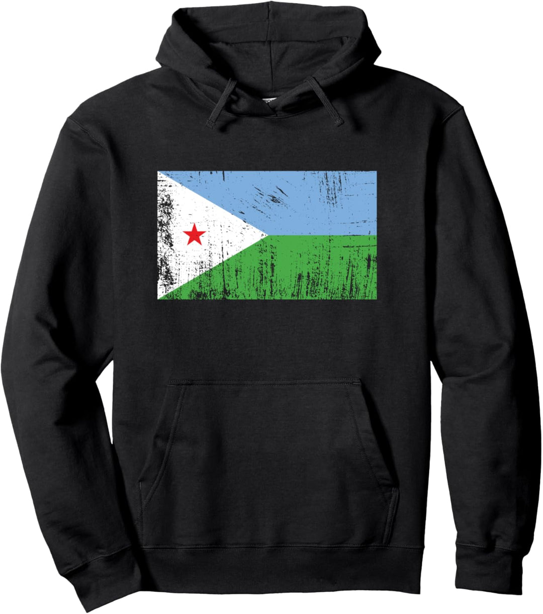 Dschibuti Flagge Djibouti Fahne Geschenk Fussball-Fan Sport Pullover Hoodie