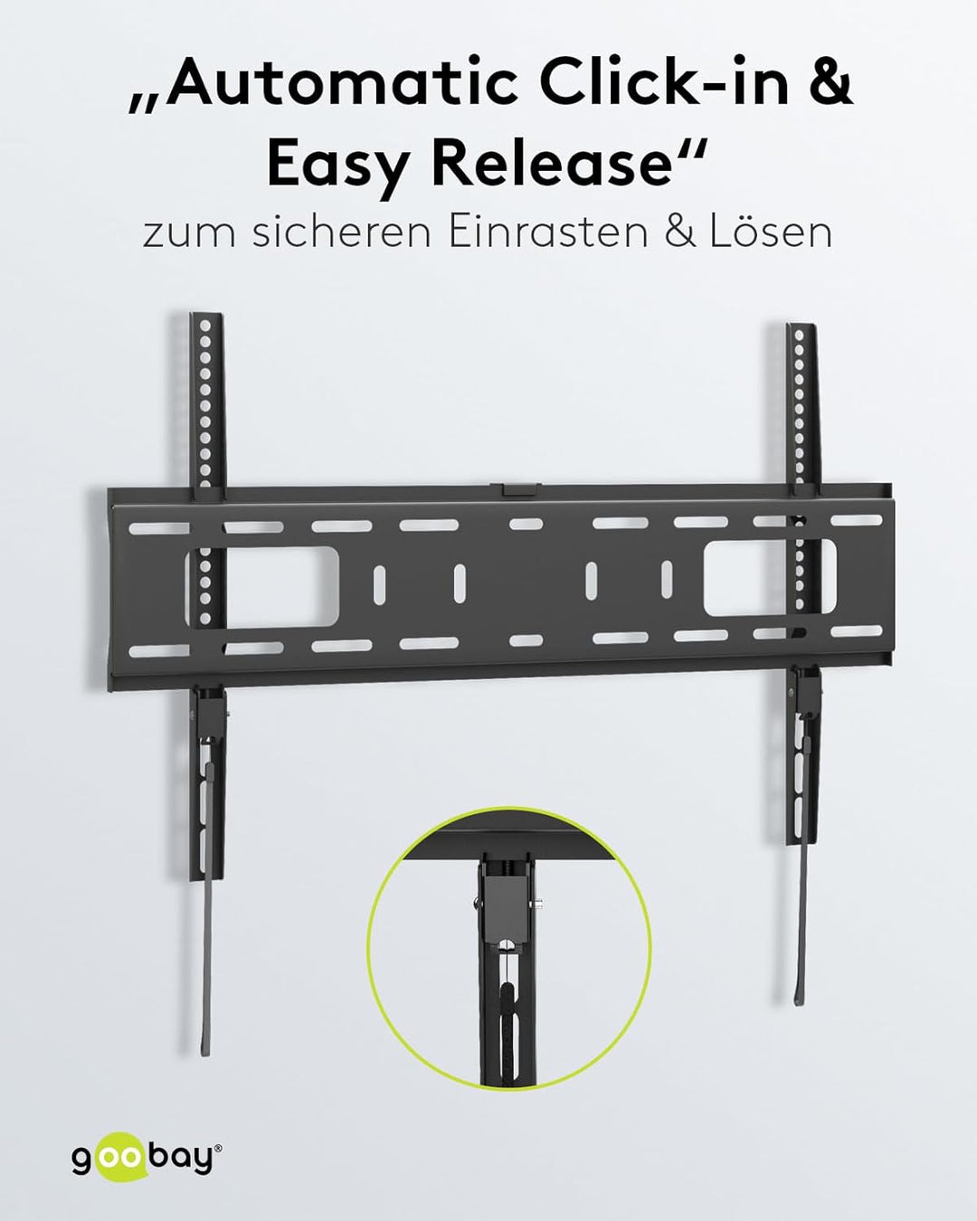 Goobay 49891 TV-Wandhalterung Pro Fixed (L), 37" bis 70" (94 cm – 178 cm), 50 Kg, einfache & sichere
