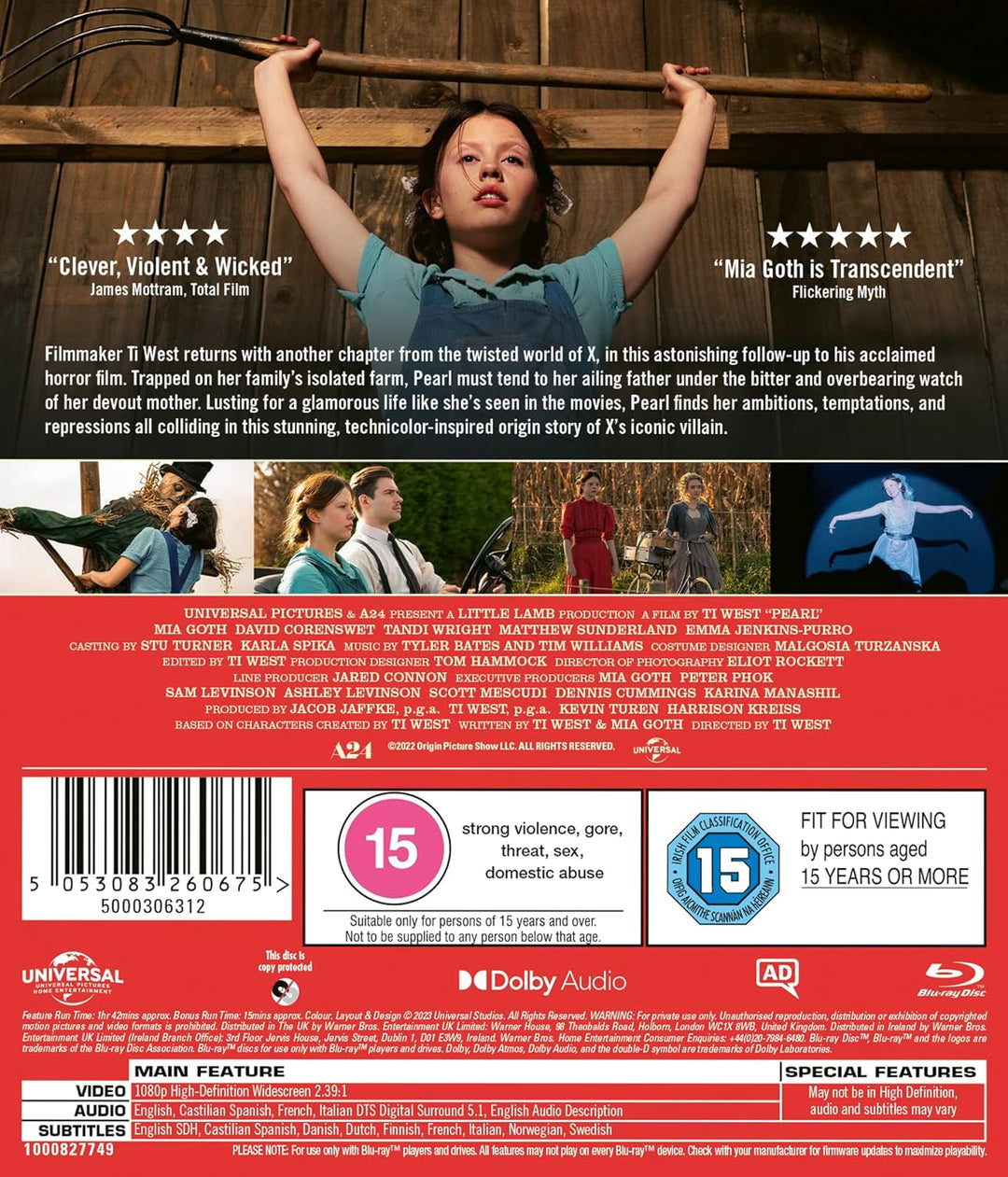 Pearl [Blu-ray] [2022] [Region Free], Blu-ray