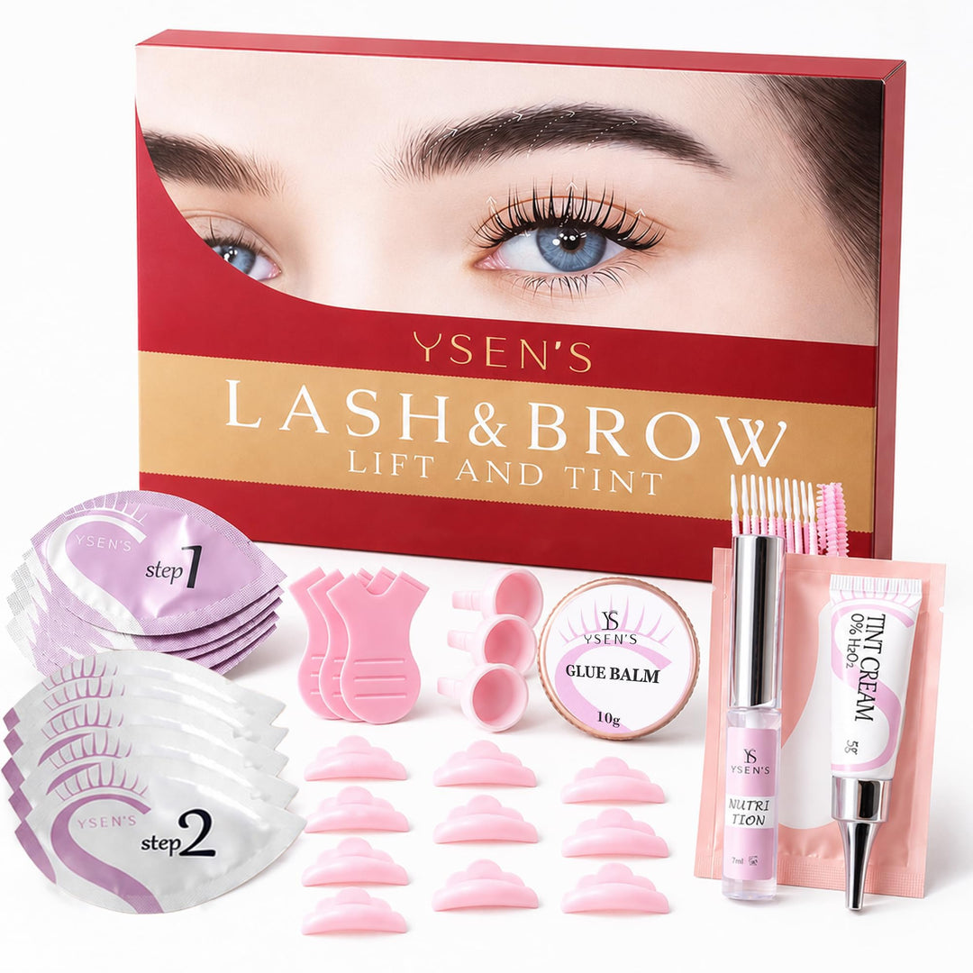 YSEN'S Wimpernlifting Set mit Farbe – 4-in-1 Lash Lift Kit & Brow Lamination Kit mit Glue Balm – Pro
