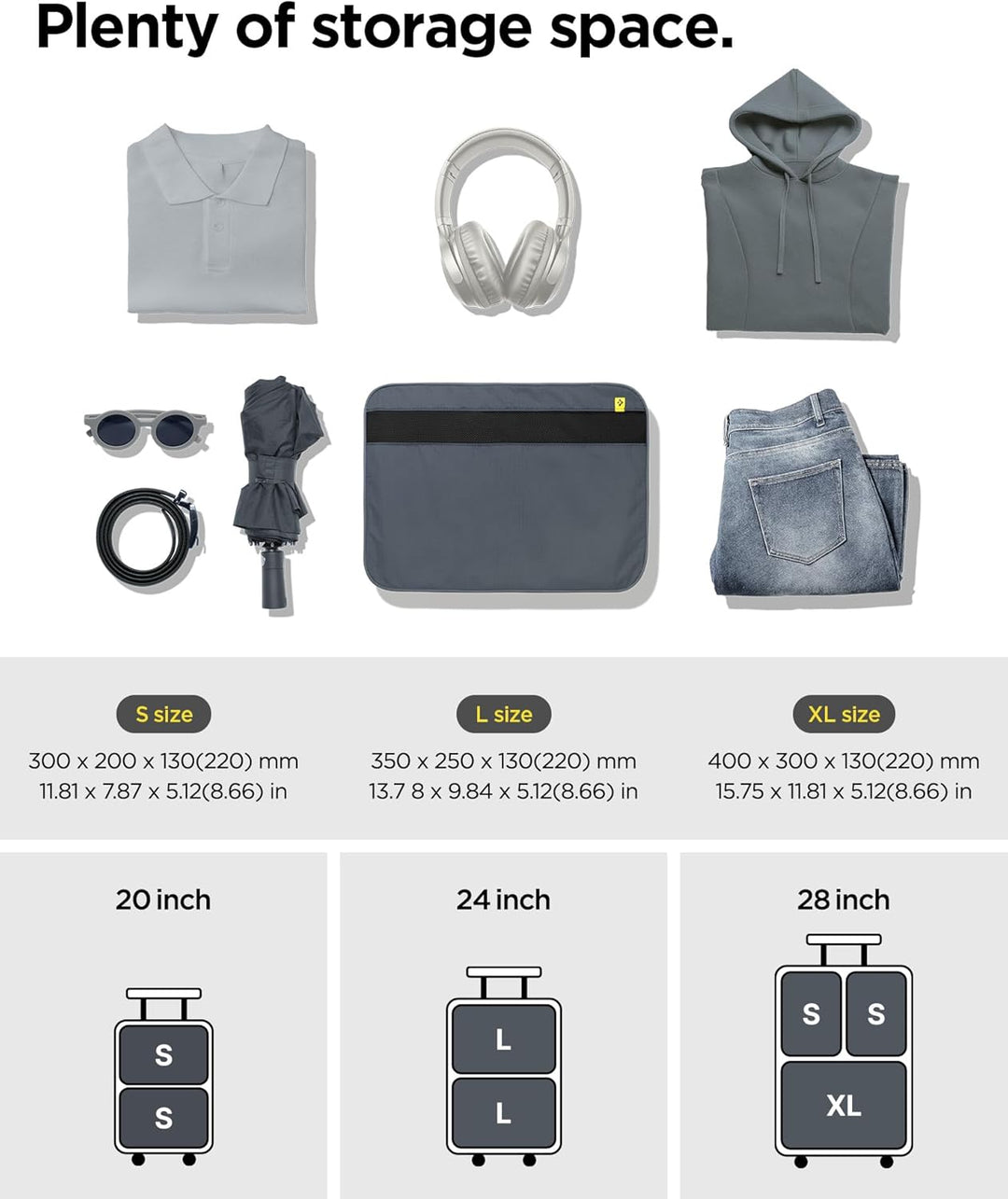 Spigen Life Packing Cube Packwürfel Koffer Organizer Set Packtaschen mit Kompression und Reissversch