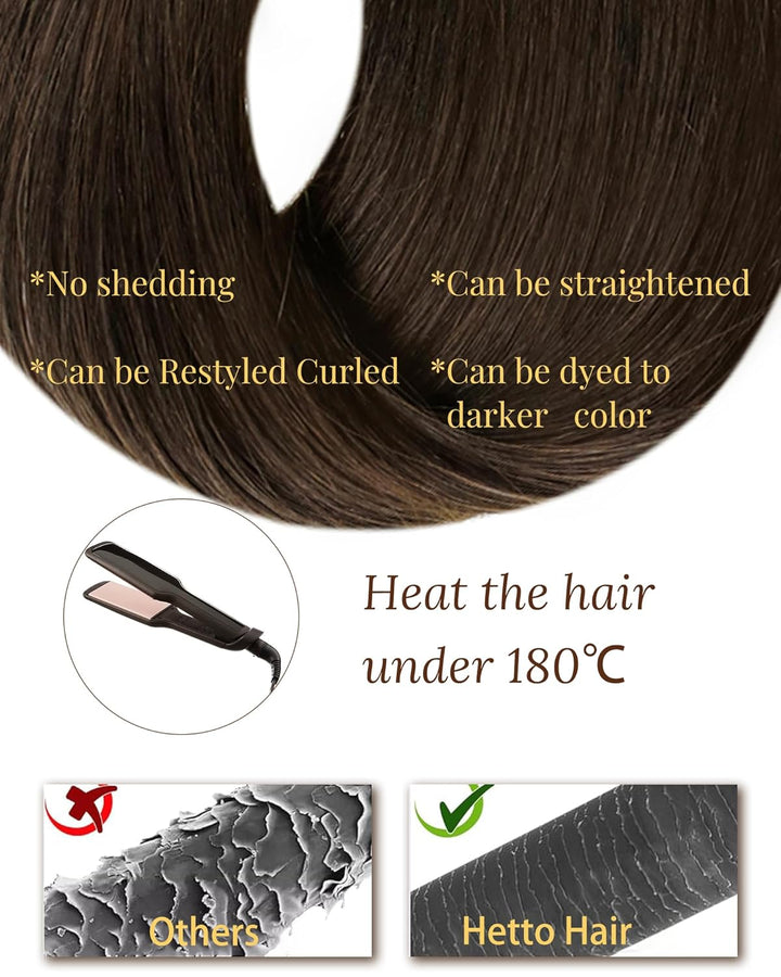 Hetto Extensions Microring Echthaar Dunkelbraun Microring Echthaar Extensions Remy Microring Echthaa