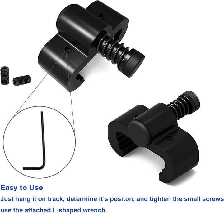 CCJH Schiebetürstopper für Scheunentürstopper, Scheunentürstopper, Hardware für obere Schiene, 1 Paa